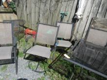 LRG. PATIO TABLE SET W/ UMBRELLA AND SIDE TABLE