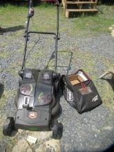 CRAFTSMAN 40 VOLT ELECTRIC MOWER W/ BAG , BATTERIES AND CHARGER