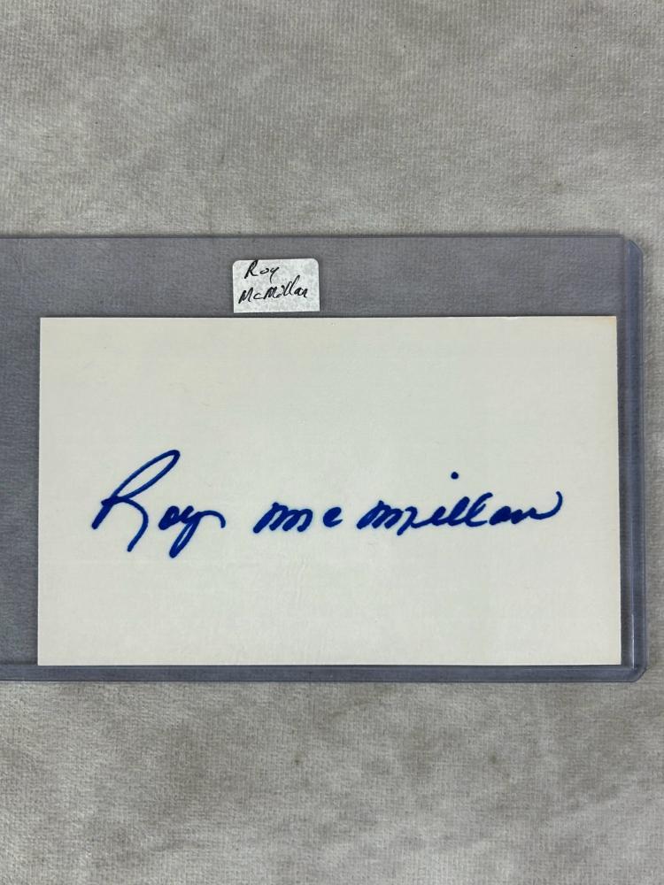 (6) Signed 3 x 5 Index Cards - Newcombe, Roe, Barrett, McDaniel, McMillen, Dobson