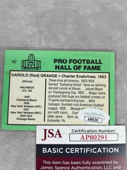 Red Grange HOF Signed Football Immortals Card- JSA