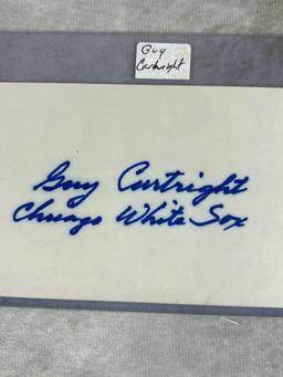 (6) Signed 3 x 5 Index Cards - Cunningham, Cheney, Kolloway, Herbert, Travis, and Cartwright