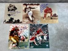 Charley Trippi, John Mackey, Leo Nomellini, Jan Stenerud & Kenny Houston Signed Photos