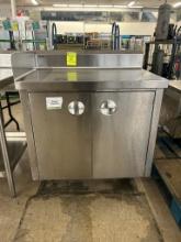 3ft Stainless Steel Cabinet W/ Back And Left Side Splash