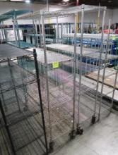 wire shelving units, on casters