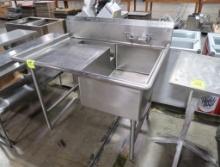 single compartment sink w/ L drainboard & fish-cleaning chute