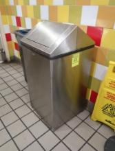 stainless waste receptacle w/ top