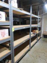 warehouse shelving, 3) sections