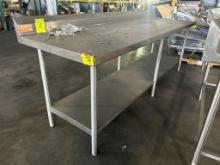 8ft Stainless Steel Table W/ Backsplash