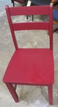 Red Painted Wood Chair