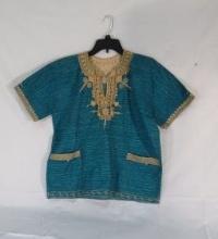 African authentic tunic top costume, 26"t x 22"w