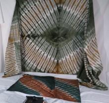 African Tie-dye cotton cloth, 112" x 90", 44" x 120"