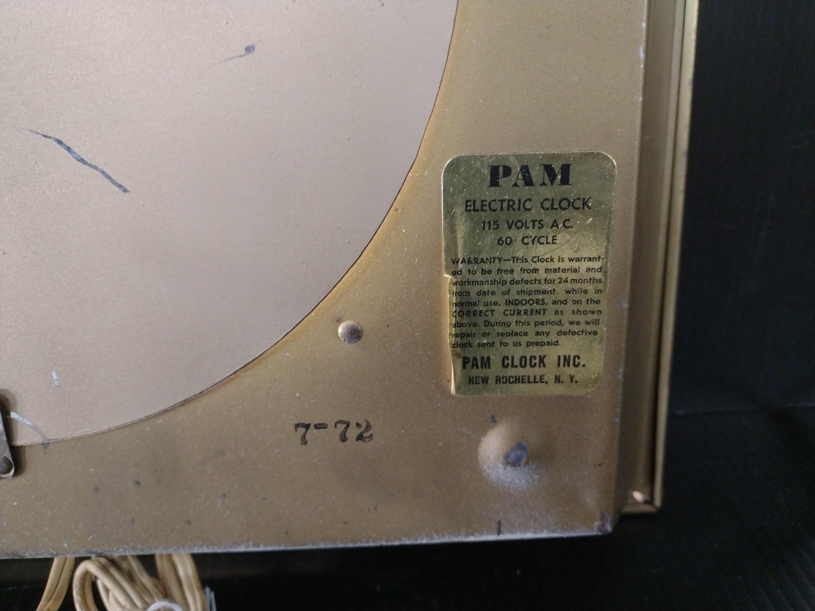 PAM Purolator Filters Lighted Advertising Clock