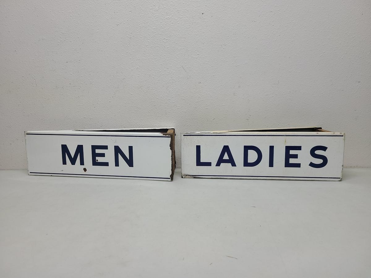 Pair DSP Standard Gas Station Men & Ladies Restroom Signs