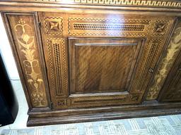 Credenza 90" 27" X 42", with Beautiful Marquetry, (Note: TV NOT included) Showroom Sample, To Be ick