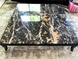 Marble Top Coffee Table, 54" X 54" X 12", Showroom Sample T Be Picked Up in Davie