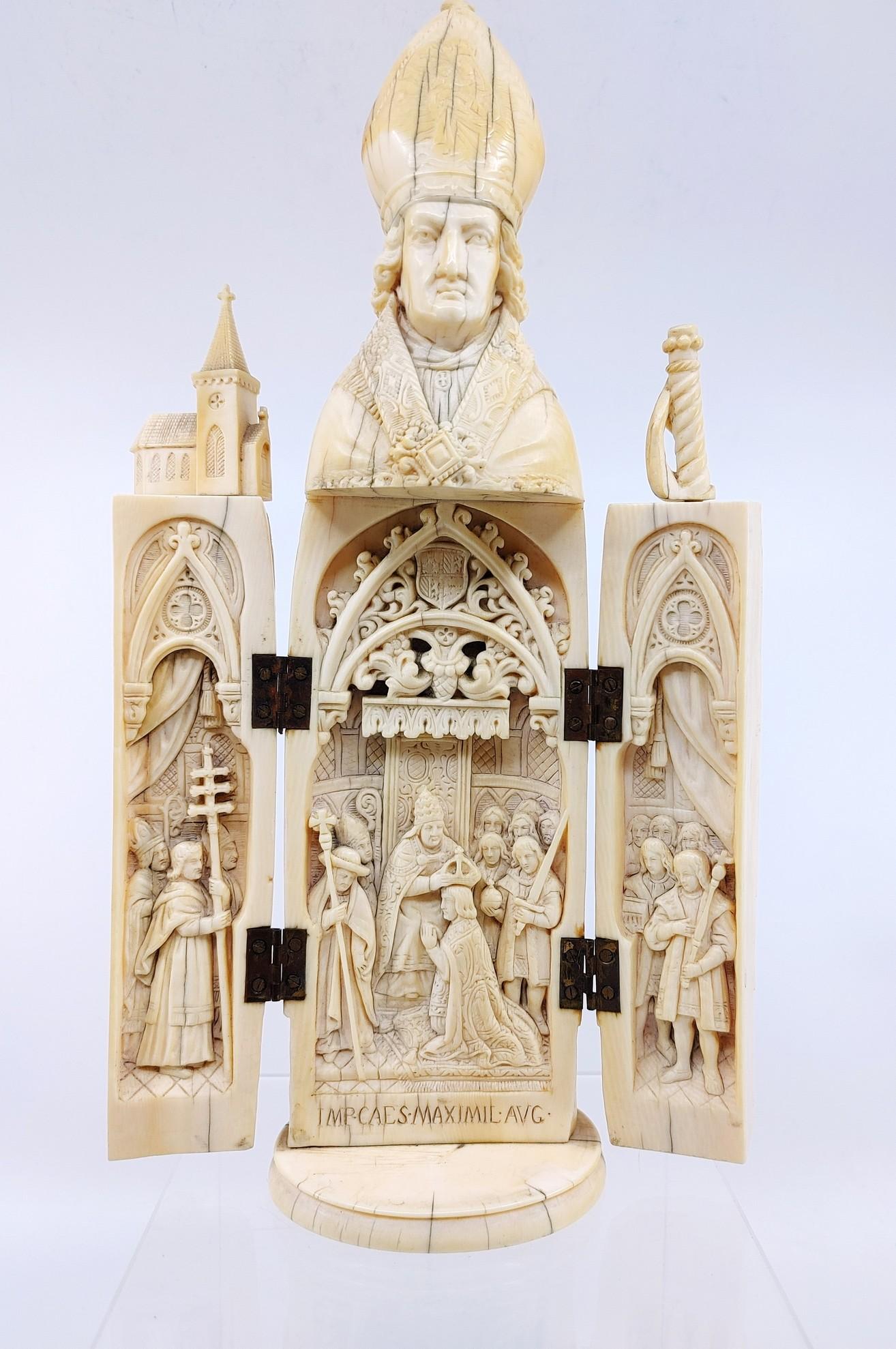 17th-18th Century French Religious Triptych Carving