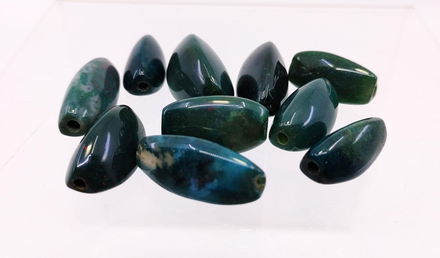 Guatemalan Jadeite Beads, Blue Jade Bead Collection