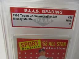 Mickey Mantle Yankees 1996 Topps Commemorative Set #25 graded PAAS Mint 9