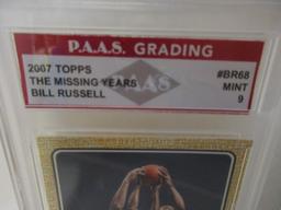 Bill Russell Celtics 2007 Topps The Missing Years #BR68 graded PAAS Mint 9