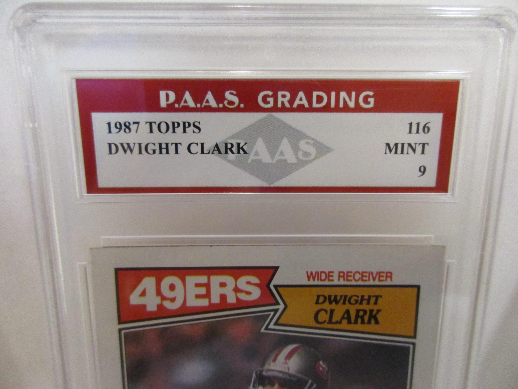 Dwight Clark San Francisco 49ers 1987 Topps #116 graded PAAS Mint 9
