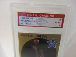 Michael Jordan Bulls 1990 Hoops All Star #5 graded PAAS Mint 9