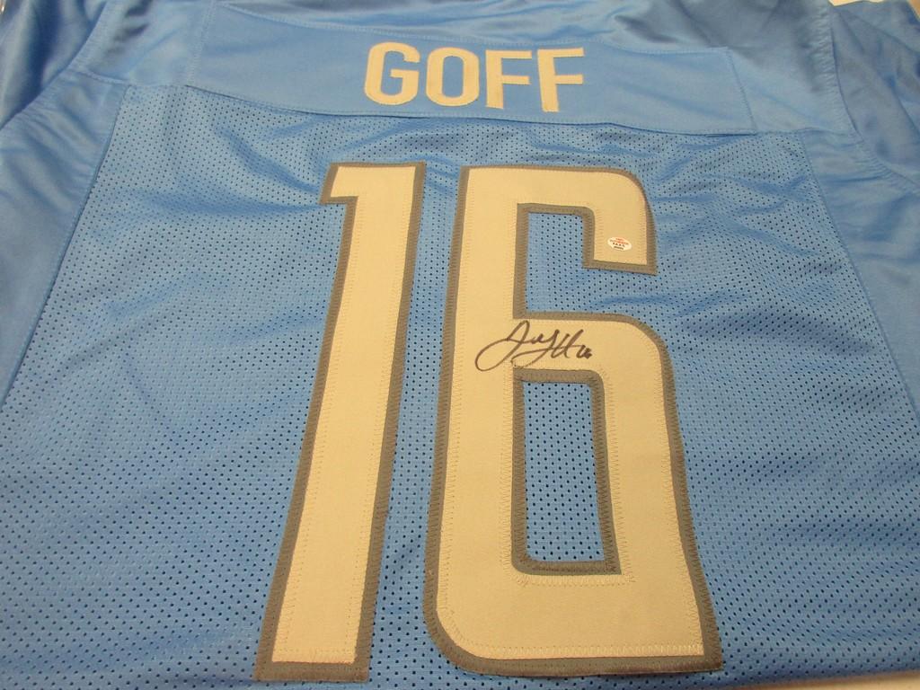 Jared Goff of the Detroit Lions signed autographed football jersey PAAS COA 059