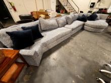 LARGE Cloth Coung W/ Pillows - 19' Couch W/ Pillows