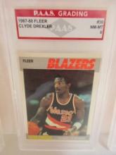 Clyde Drexler Portland Trail Blazers 1987-88 Fleer #30 graded PAAS NM-MT 8