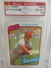 Tom Seaver Cincinnati Reds 1980 Topps #500 graded PAAS NM-MT 8.5