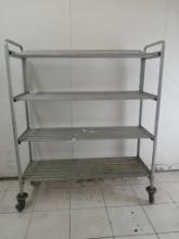 Rolling Shelving Unit / 4 Shelf Rack - Full Size - Please see pics for additional specs.