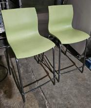 Green Metal Framed Bar Stools / Restaurant Bar Seating - Matching Green & Black Bar Stools - Please