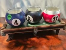 Billiards Themed Candle Holders
