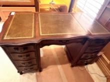 Leather Top Ladies Writing Desk with 5 Drawers