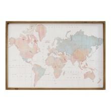 Stratton Home Decor Watercolor World Map Print Wall Art S23699