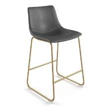 Aeon Furniture Petra Set Of 2 Bar Stool In Grey And Gold Finish AE17163-G-35A