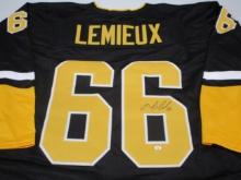 Mario Lemieux of the Pittsburgh Penguins signed autographed hockey jersey PAAS COA 826