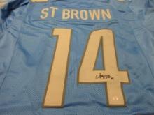 Amon-Ra St.Brown of the Detroit Lions signed autographed football jersey PAAS COA 918