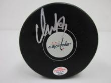 Alexander Ovechkin of the Washington Capitals signed autographed logo hockey puck PAAS COA 582