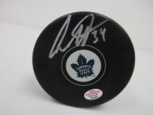 Auston Matthews of the Toronto Maple Leafs signed autographed logo hockey puck PAAS COA 596