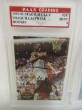 Shaquille O'Neal Orlando Magic 1992-93 Stadium Club ROOKIE #247 graded PAAS Mint 9