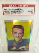 Johnyy Unitas Baltimore Colts 2000 Topps Chrome Refractor #R5 graded PAAS NM-MT 8.5
