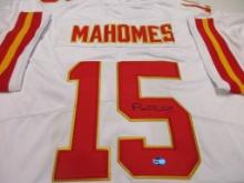 Patrick Mahomes II of the Kansas City Chiefs signed autographed football jersey TAA COA 550
