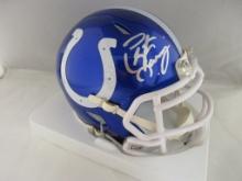 Peyton Manning of the Indianapolis Colts signed autographed mini football helmet PAAS COA 654