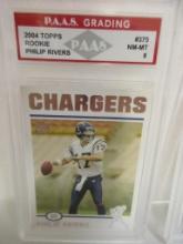 Philip Rivers Chargers 2004 Topps ROOKIE #375 graded PAAS NM-MT 8