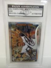 Miguel Cabrera of the Detroit Tigers signed autographed slabbed sportscard PAAS Holo 104