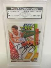 Trae Young of the Atlanta Hawks signed autographed slabbed sportscard PAAS Holo 126