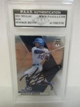 Mookie Betts of the LA Dodgers signed autographed slabbed sportscard PAAS Holo 172