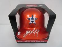 Yordan Alvarez of the Houston Astros signed autographed mini batting helmet PAAS COA 728