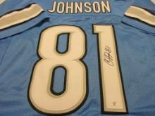 Calvin Johnson of the Detroit Lions signed autographed football jersey PAAS COA 084