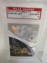 Kobe Bryant Lakers 2002-03 Upper Deck SPX #34 graded PAAS Gem Mint 10